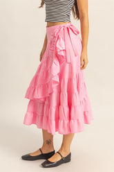 Ruffled Tiered High Waist Midi Skirt HYFVE